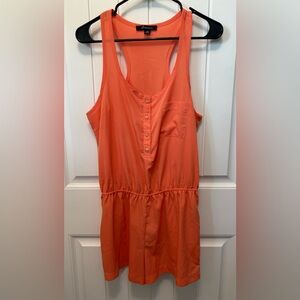 Forever 21 Orange 4 Button tank romper. Size medium. 100% polyester.